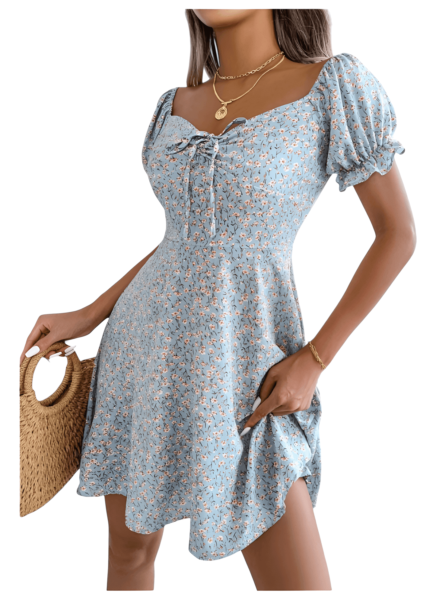 Petals and Ruffles: Women's Floral Print Dress - Diva Dash