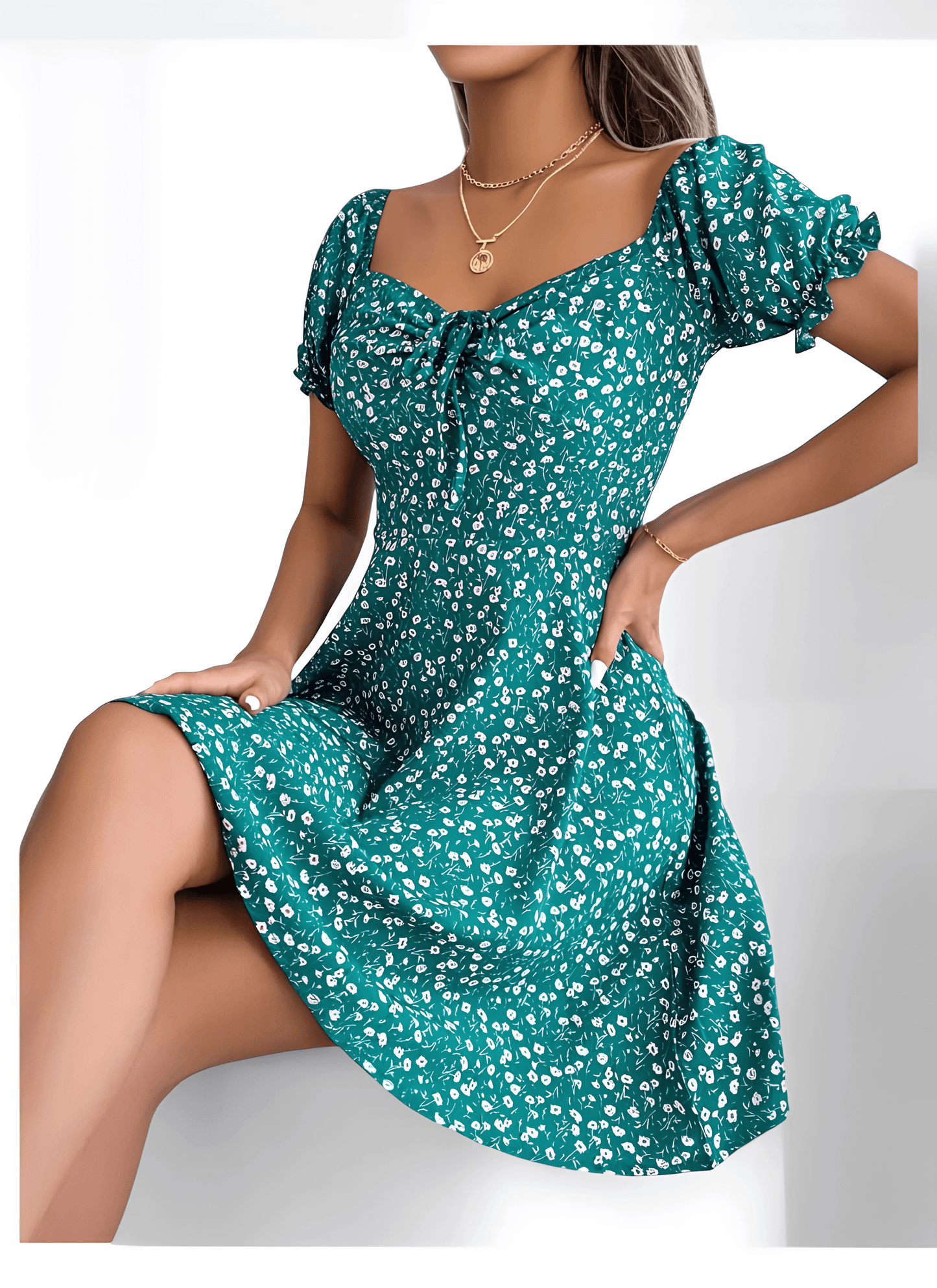 Petals and Ruffles: Women's Floral Print Dress - Diva Dash