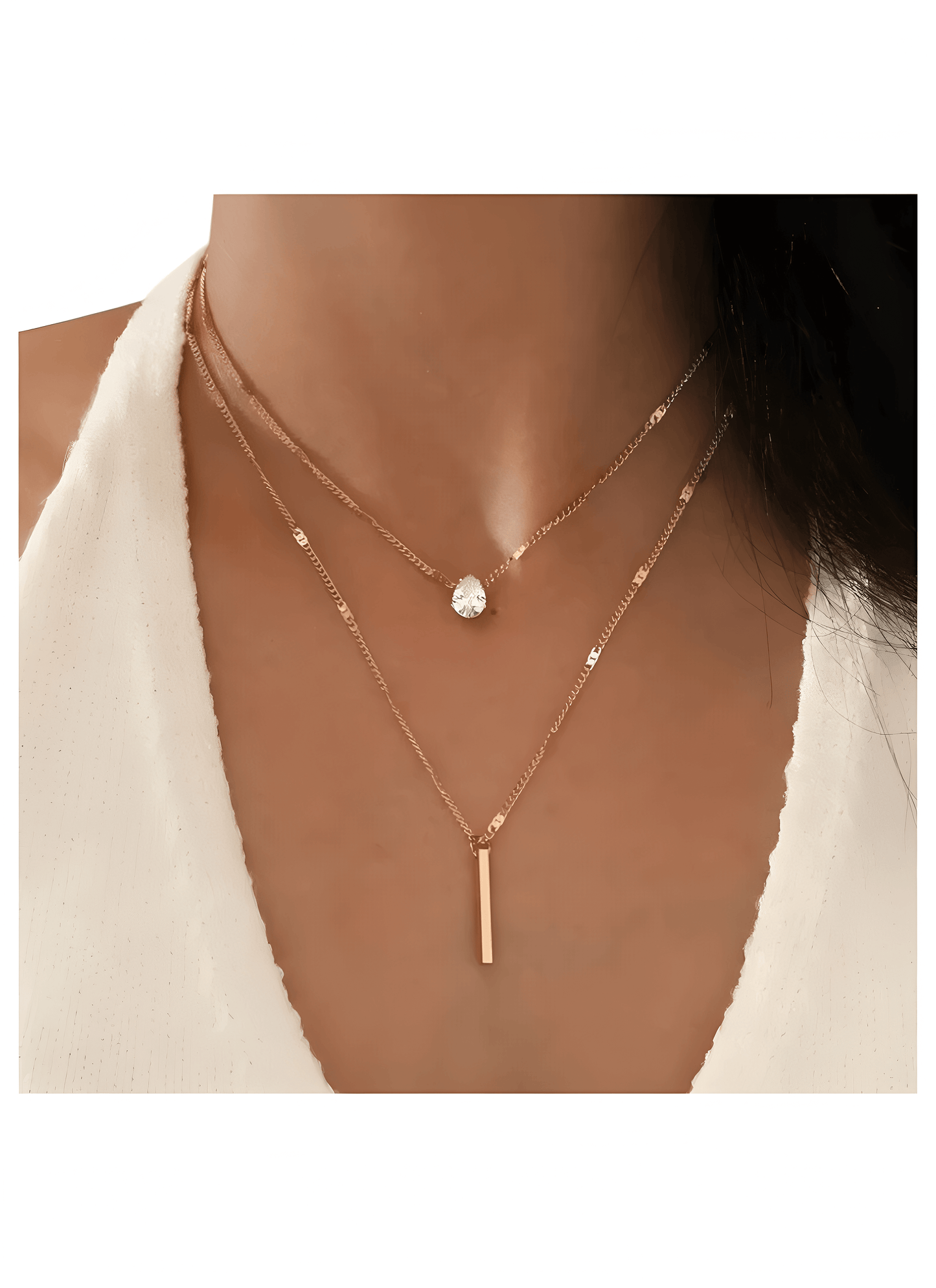 Necklace Set With Layered Pendants - Diva Dash