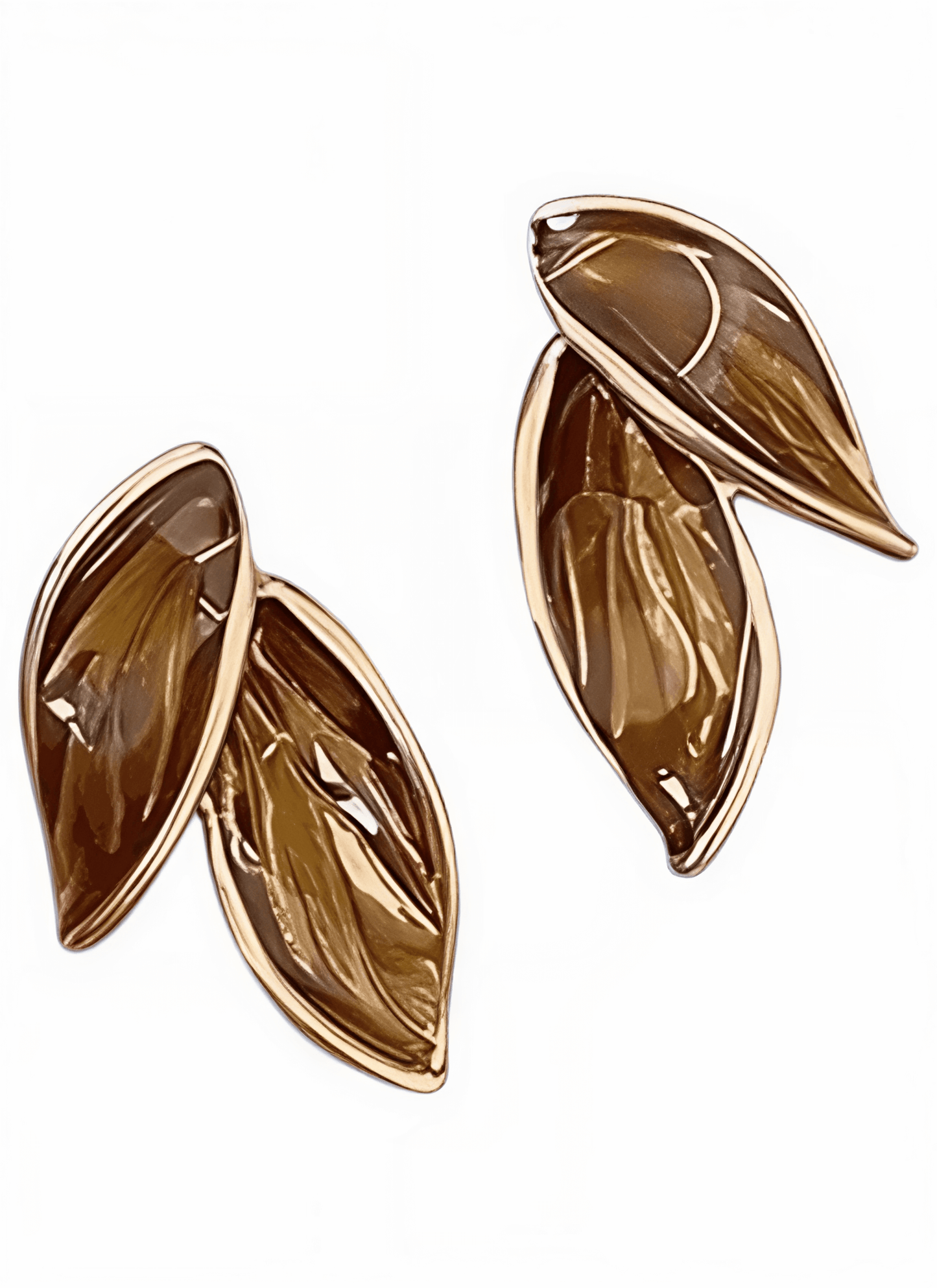 Grey Leaf Stud Earrings - Diva Dash