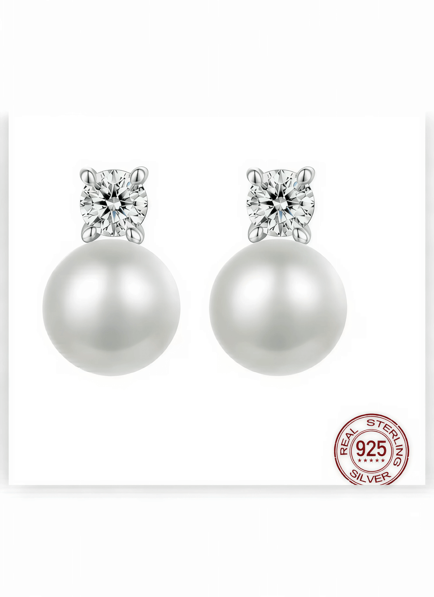 Bamoer Lumière™ - Timeless Pearl & Moissanite Studs for the Modern Muse
