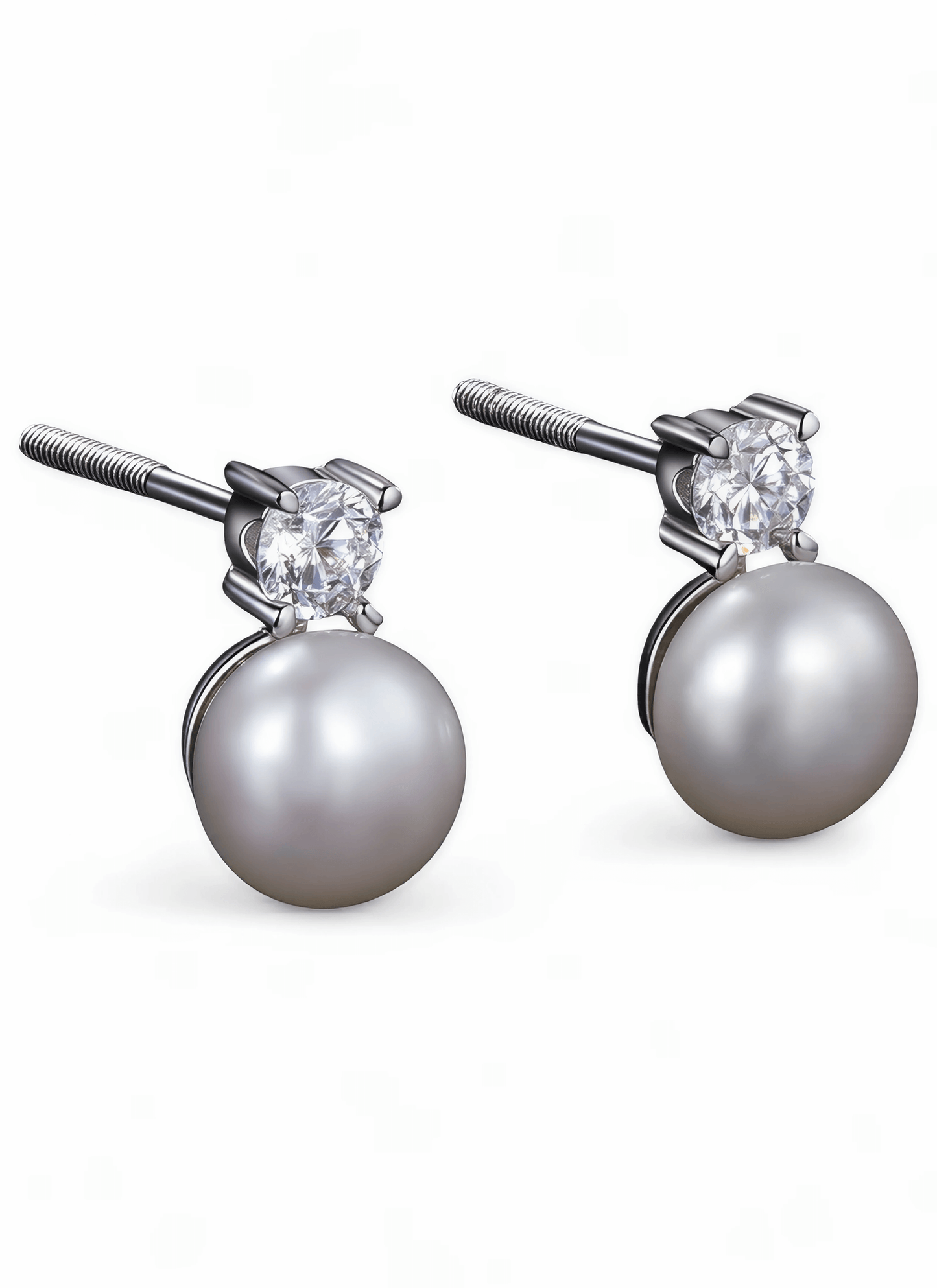 Bamoer Lumière™ - Timeless Pearl & Moissanite Studs for the Modern Muse