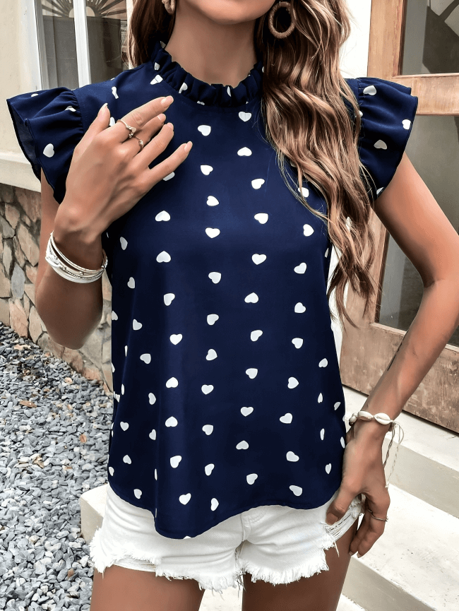 Chic Breeze Ruffle Blouse - Diva Dash