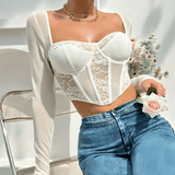 EnchantVibe Lace Crop Top - Diva Dash