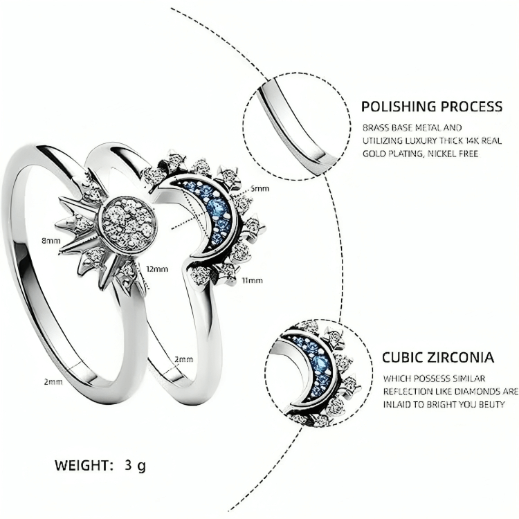 Celestial Harmony Ring Set - Diva Dash