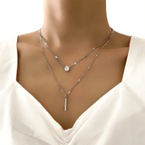 Necklace Set With Layered Pendants - Diva Dash