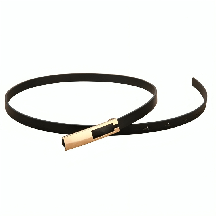 Timeless Chic: Vintage PU Leather Waist Belt with Gold Metal Buckle - Diva Dash