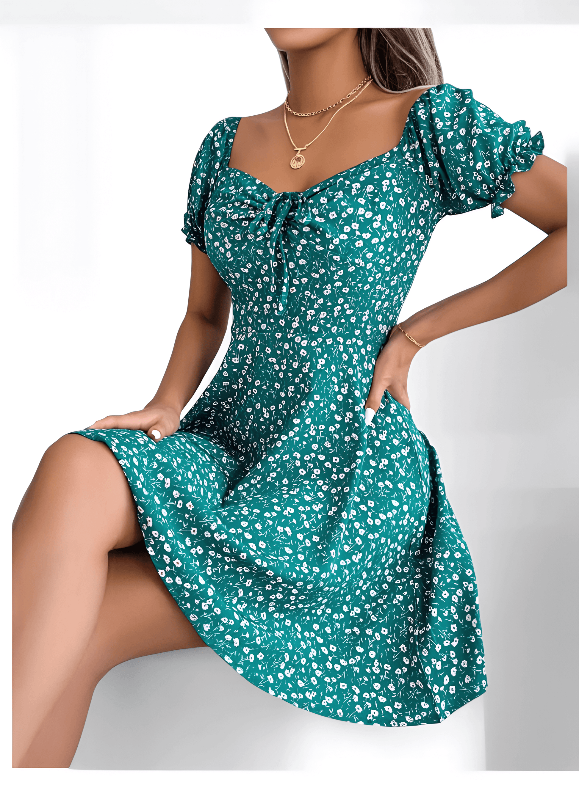 Petals and Ruffles: Women's Floral Print Dress - Diva Dash