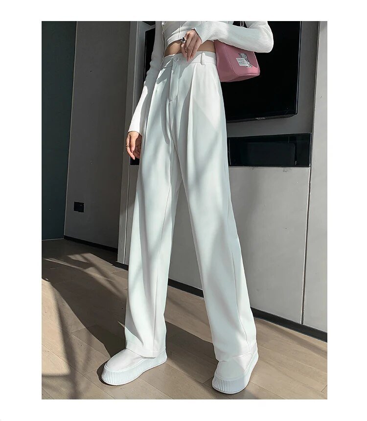 High Waist Fold Pleated Suit Pants - Diva Dash