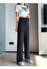 High Waist Fold Pleated Suit Pants - Diva Dash