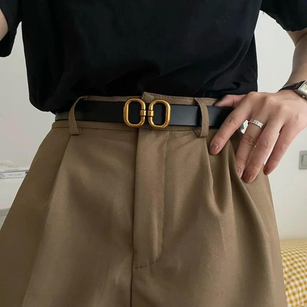 Chic Metal Buckle Waist Belt