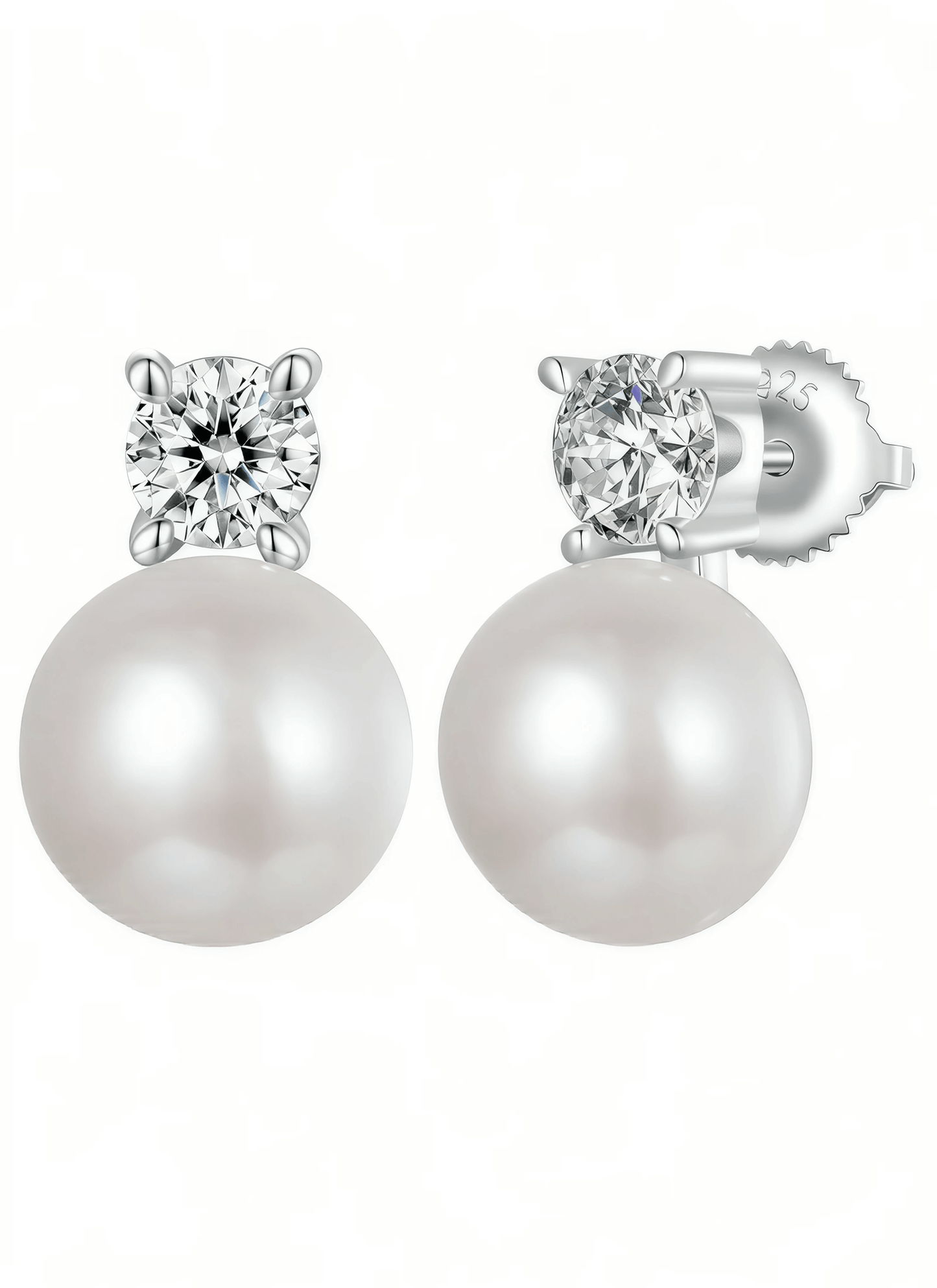 Bamoer Lumière™ - Timeless Pearl & Moissanite Studs for the Modern Muse