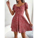 Petals and Ruffles: Women's Floral Print Dress - Diva Dash