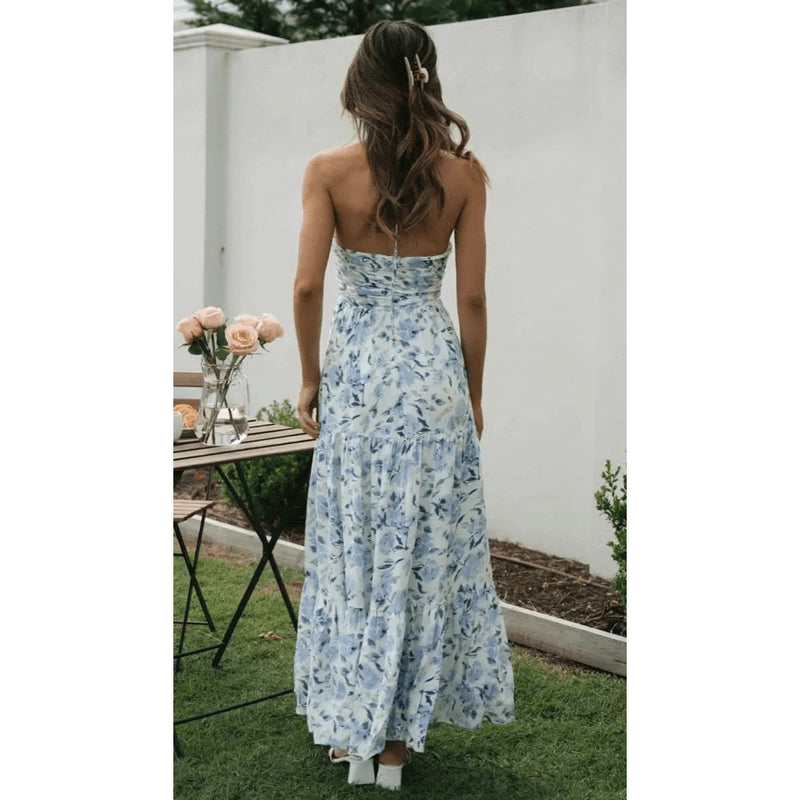 Sultry Summer Florals: V-Neck Maxi Dress - Diva Dash